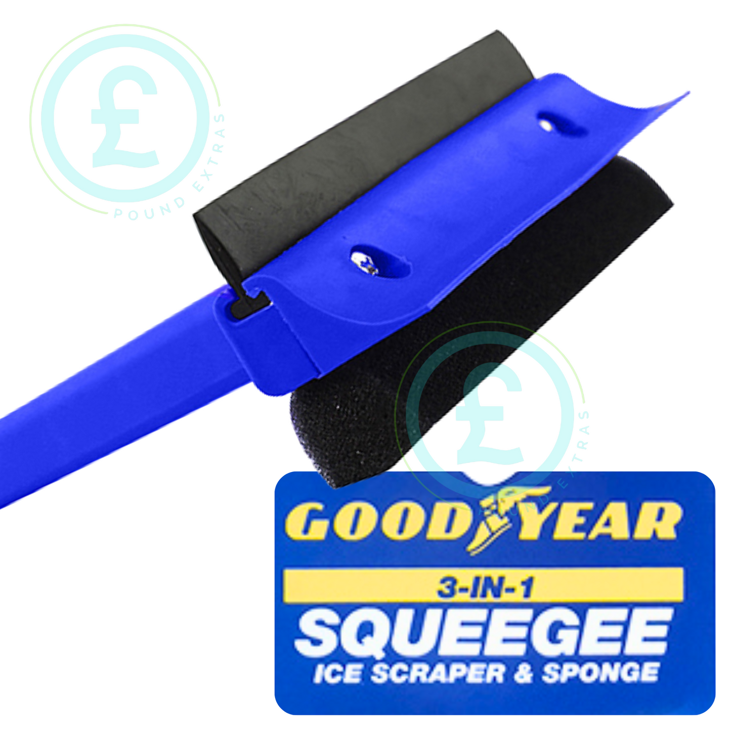 Goodyear 3-in-1 Ice Scraper Squeegee & Sponge Car Windscreen Cleaner Winter Tool2