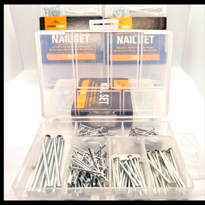 Nail set in a clear plastic container with HANCO branding.