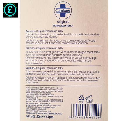 Curalene Original Petroleum Jelly packaging with text and branding.