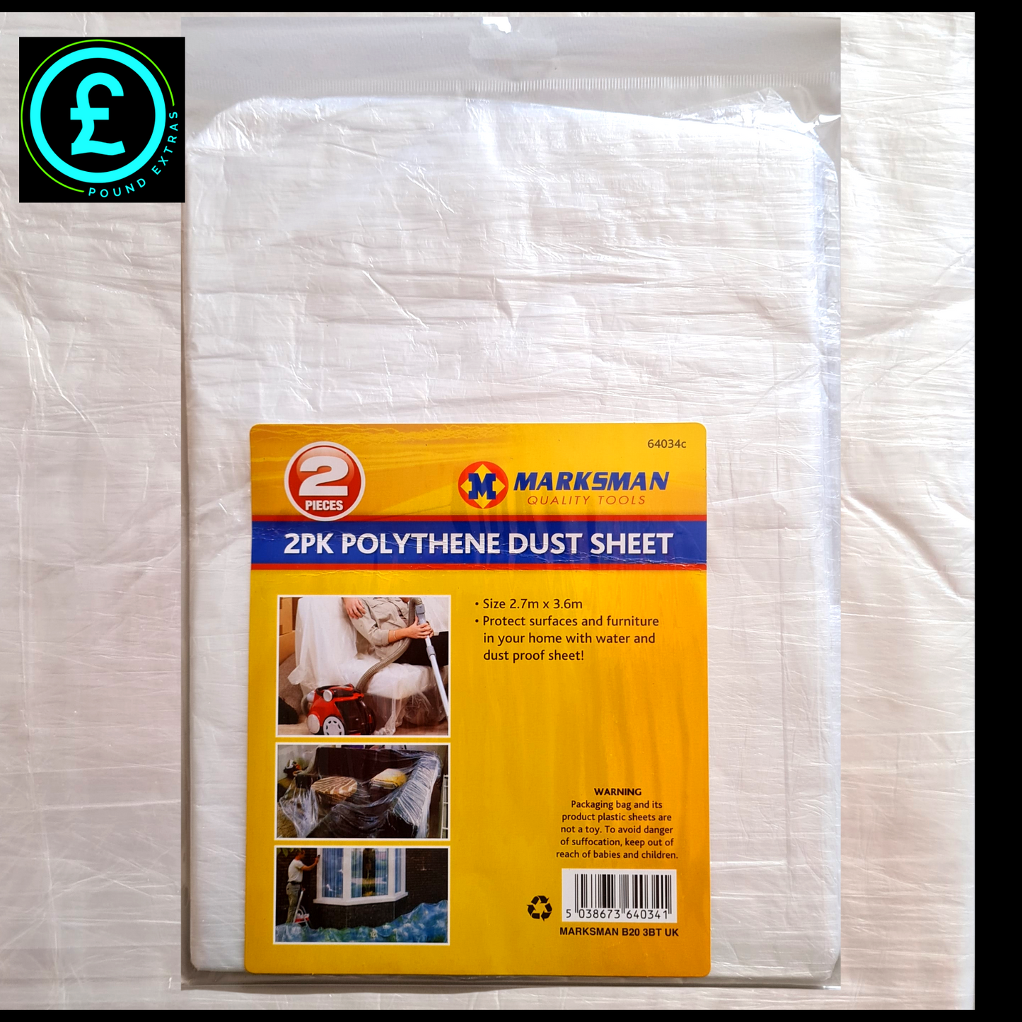 DUST SHEETS 2 LARGE PLASTIC DUST SHEET COVERS 2.7MX3.6M PAINTING DECORATING DIY.2