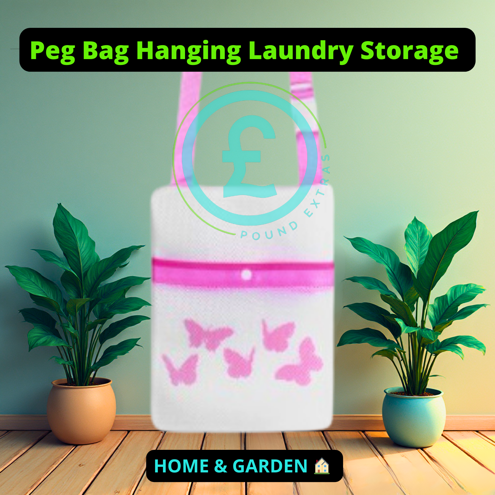 ❤️ POUND EXTRAS 😊 Peg bag hanging laundry storage 🏠 breathable mesh keeps pegs dry & organised. Shoulder strap for easy hanging on lines or dryers.