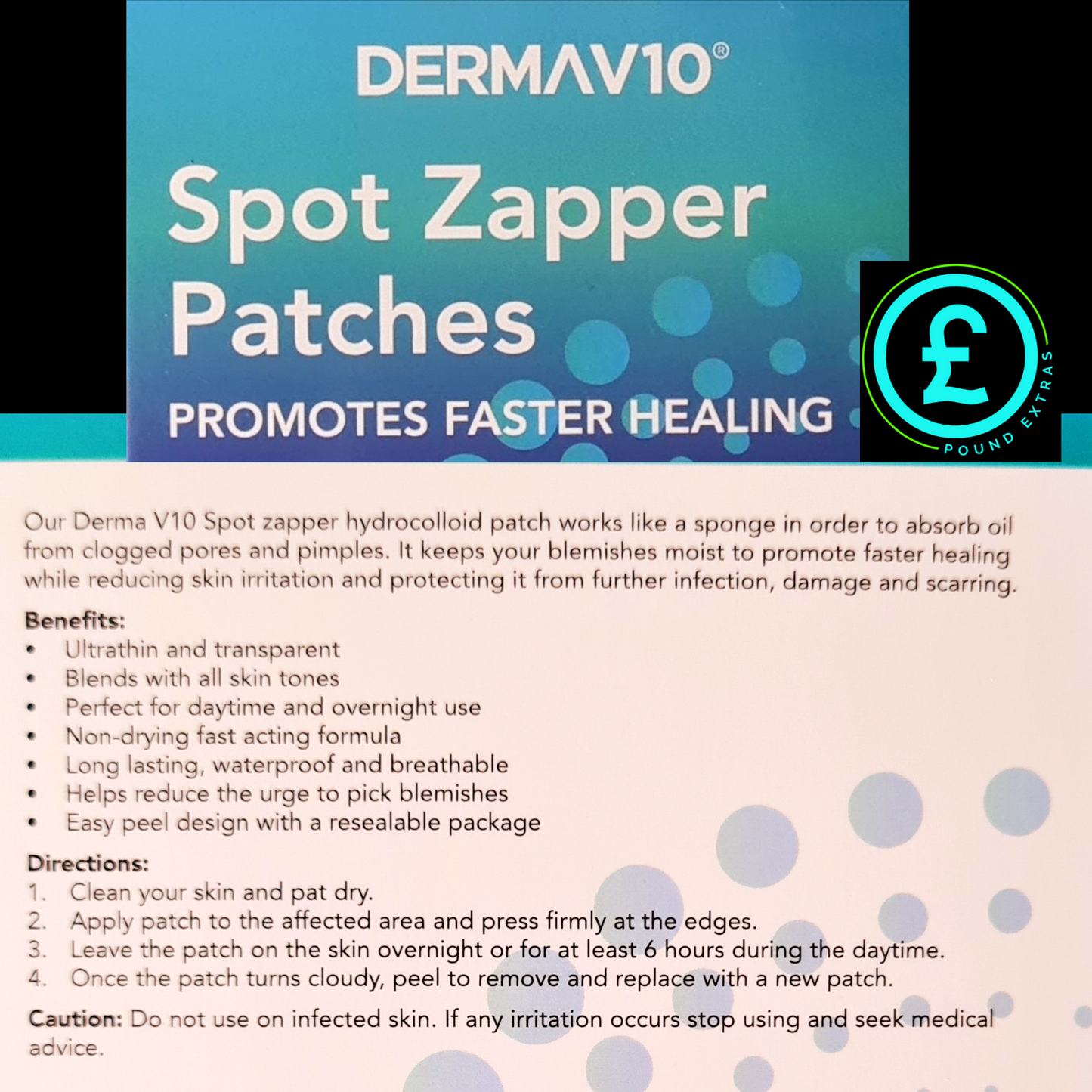 skin care Derma V10 Spot Zapper Patches Hydrocolloid Zit Acne Pimple Dot Sticker8