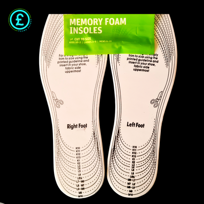 45987285❤️ POUND EXTRAS 😊 Memory Foam Insoles 💚 odour-control comfort for men & women – trim to fit any shoe, soft cushioning keeps feet fresh all day!