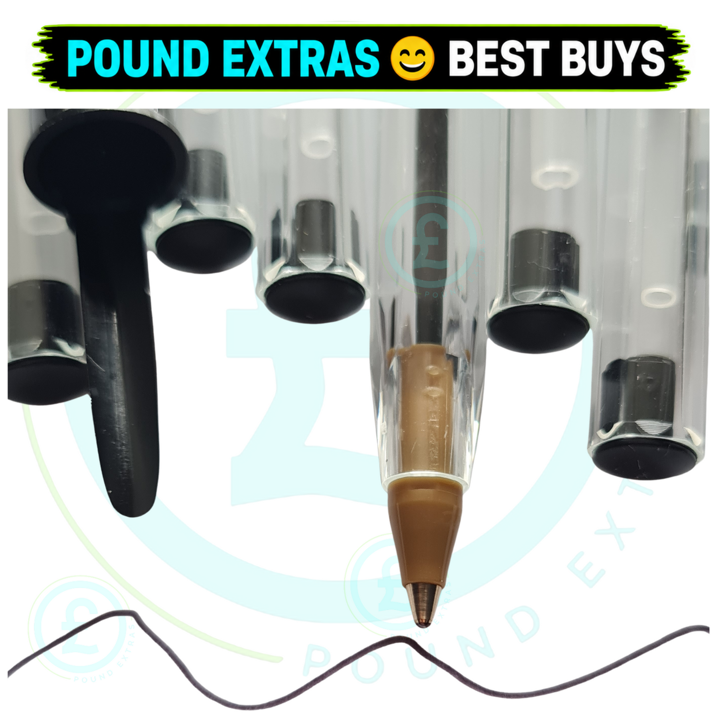 BIC Cristal Original Black Ink Ballpoint Pens 8 Pack Medium 1.0mm Office Smooth10