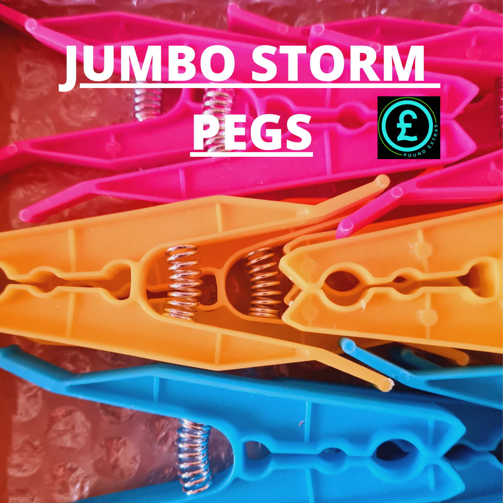 Storm Pegs Strong Spring Jumbo Laundry Pegs 24 Clothes Peg Pack Wind Resistant13