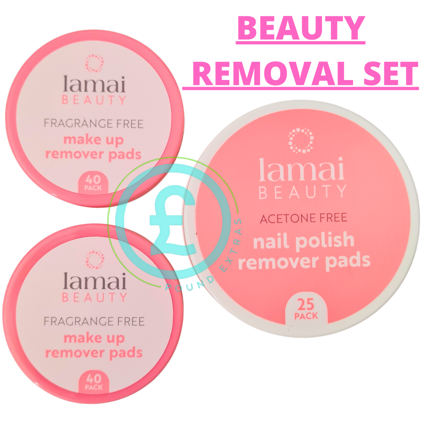 Make Up Remover Set Nail Polish Remover Pads x40 + Wipes x25 Bundle  ️3