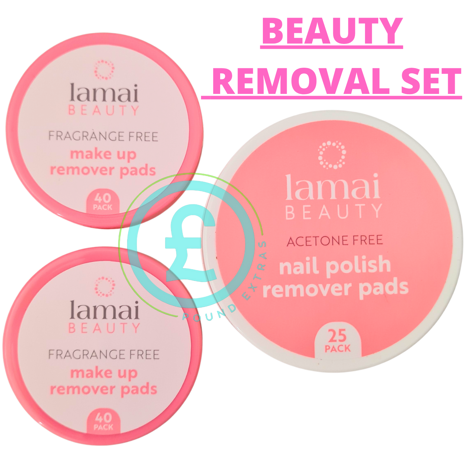 Make Up Remover Set Nail Polish Remover Pads x40 + Wipes x25 Bundle  ️3