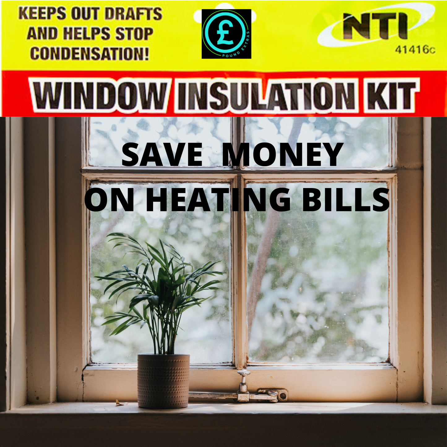 WINDOW INSULATION KIT SHRINK FIT DOUBLE GLAZING FILM DRAUGHT EXCLUDER FROST COLD11