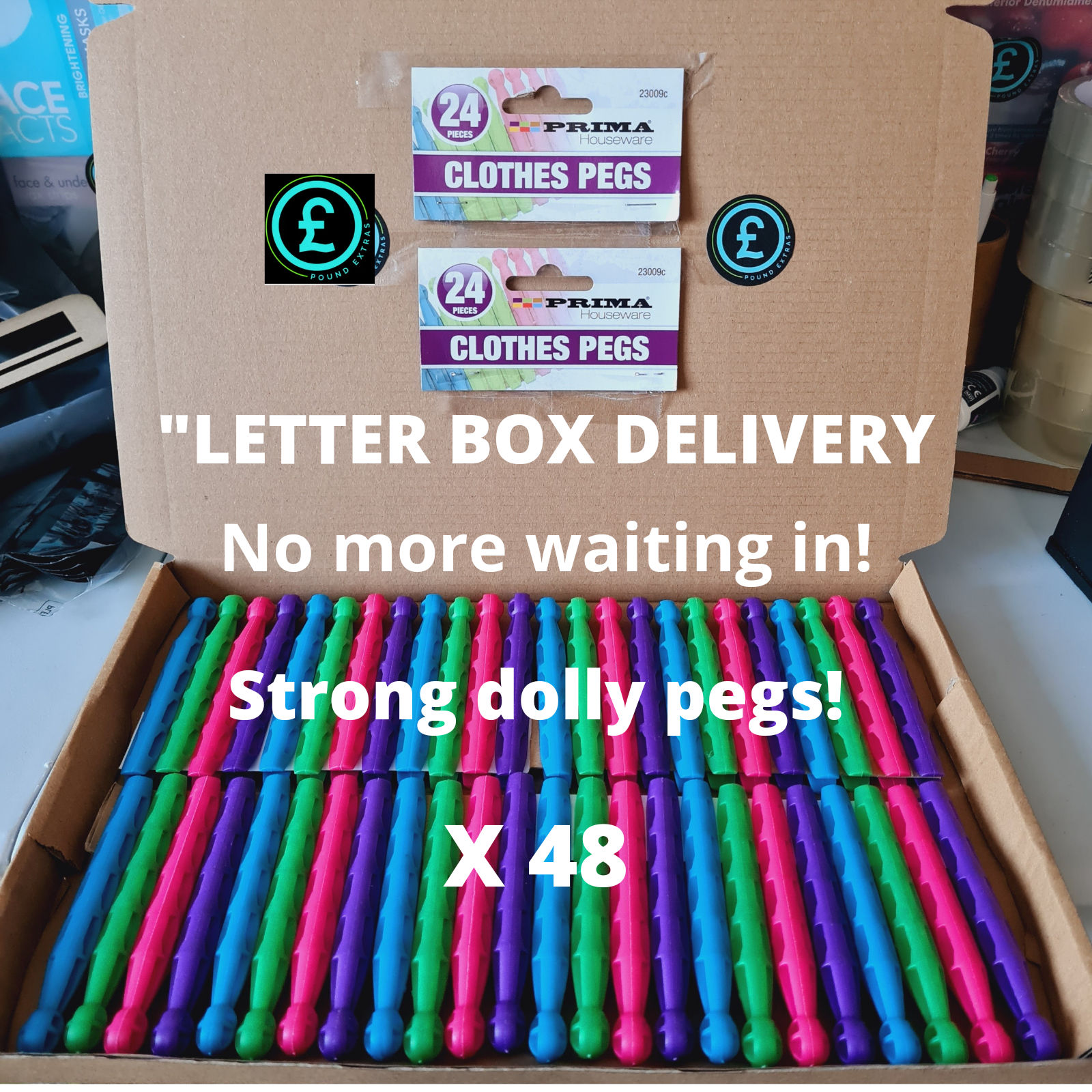 Plastic Clothes Pegs Strong Dolly Pegs 24 48 Pack Heavy Duty Washing Line Grips15
