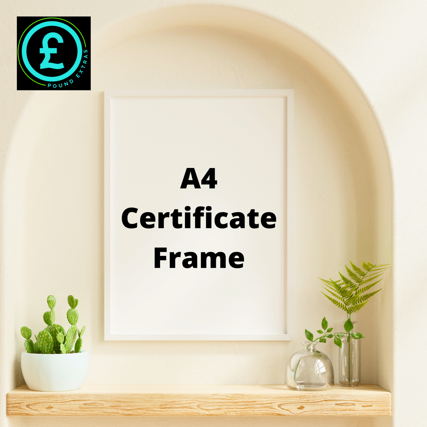 A4 Certificate Award Photo Picture Frame White Includes Stands and Hook - Decor0