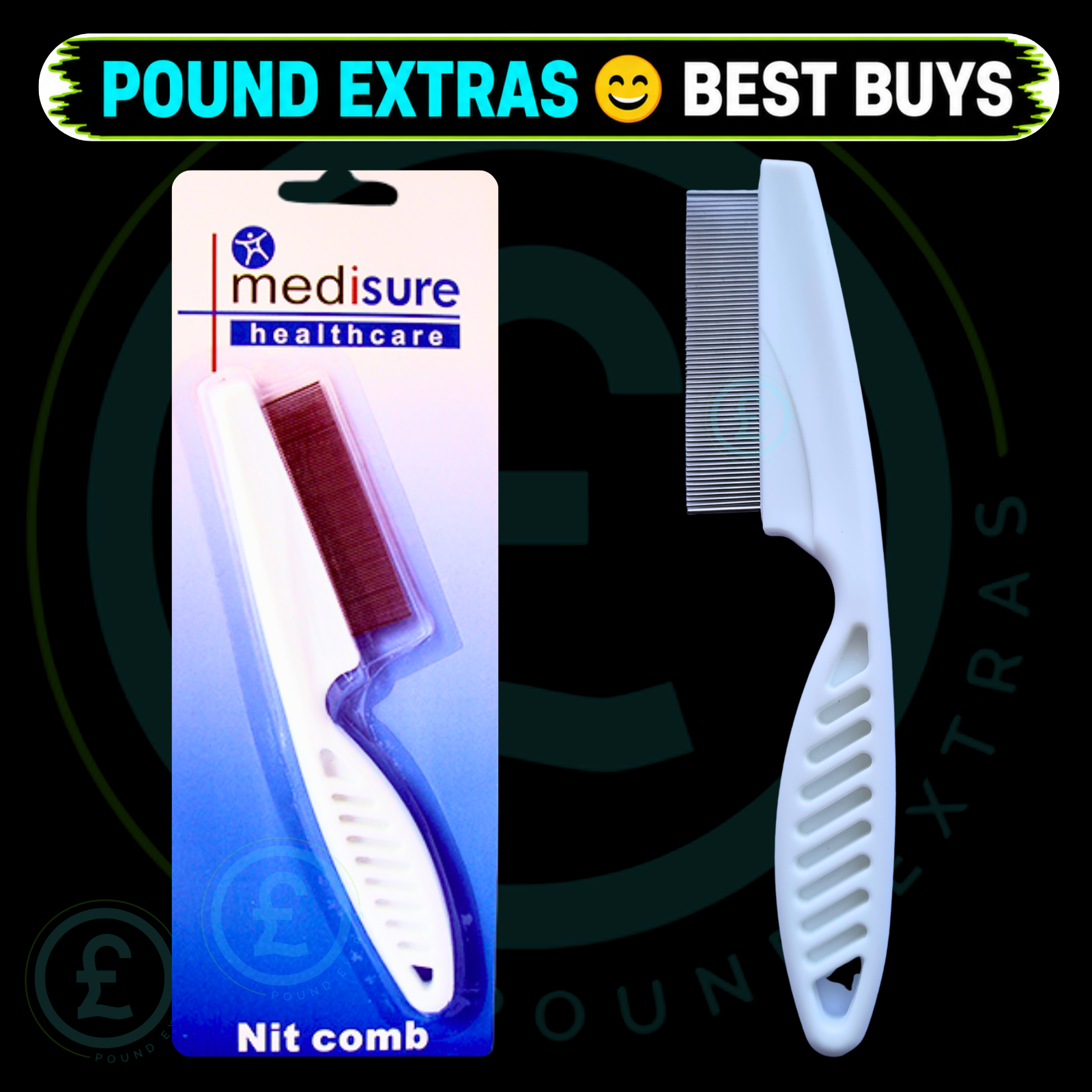 Nit Comb Fine Toothed Lice & Nits Remover Medisure Metal Teeth Kids Adults ❤️0