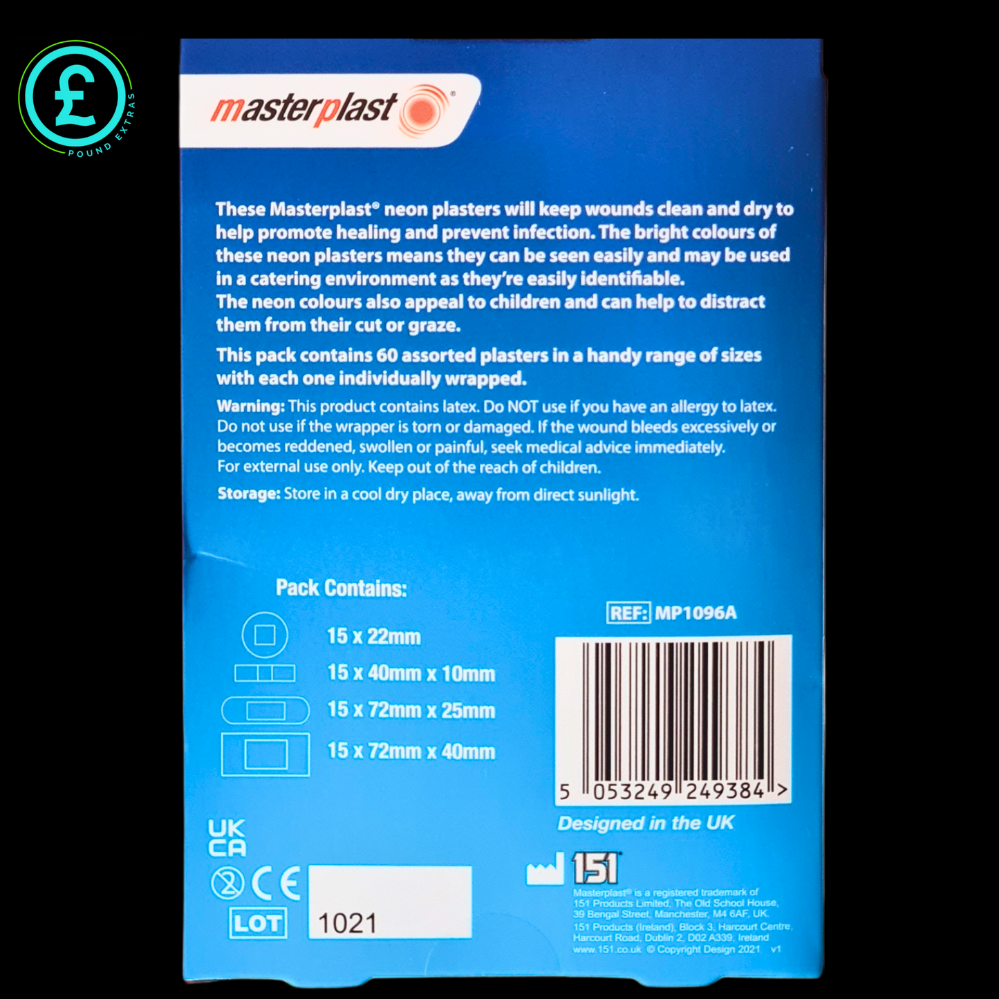 ❤️ POUND EXTRAS 😊 Neon Plasters 60 Pack 💚 waterproof, breathable & hypoallergenic — 4 assorted sizes for quick, hygienic first aid protection!