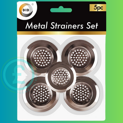 Metal Sink Strainers 5 Pack Kitchen Bathroom Drain Hair Food Waste Filter DID4
