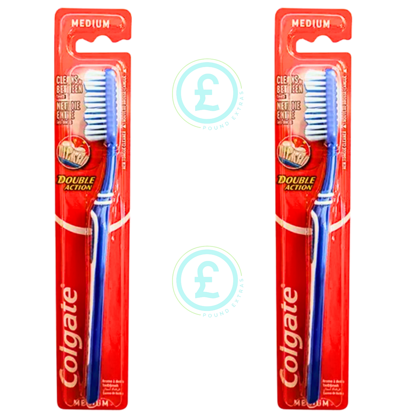 ❤️POUND EXTRAS 😊 Colgate medium toothbrushes 2-pack 💚 dual-action cleaning, hygienic, comfortable grip & everyday oral care. Mix & Match & save today!