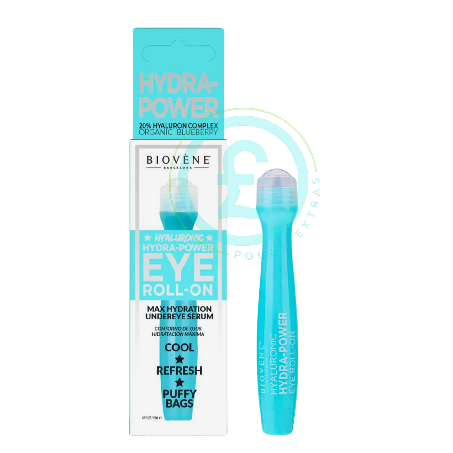 Biovène Eye Roll-On Hyaluronic Serum 15ml Anti Puffiness & Max Hydration Powwer1