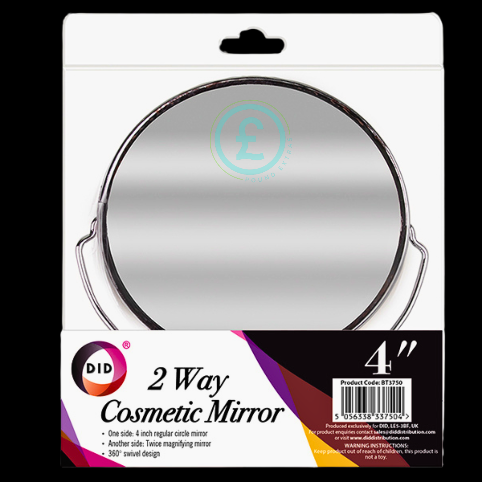 2 Way Cosmetic Mirror 4 Inch Double Sided 360° Swivel Makeup Magnifying DID ❤6