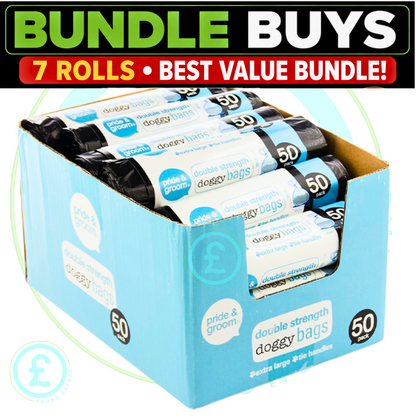 Doggy Bags 350 Pack 7 Roll Bundle Extra Large Tie Handles Thick Double Strength6