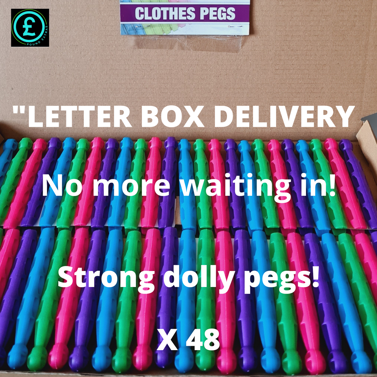 Plastic Clothes Pegs Strong Dolly Pegs 24 48 Pack Heavy Duty Washing Line Grips13