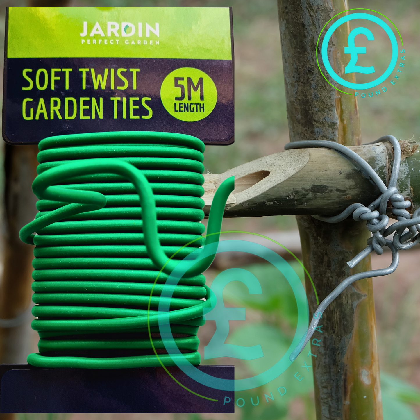 Garden Twist Ties 5M Soft Plant Tie Strong Wire Flexible Support Green Garden0