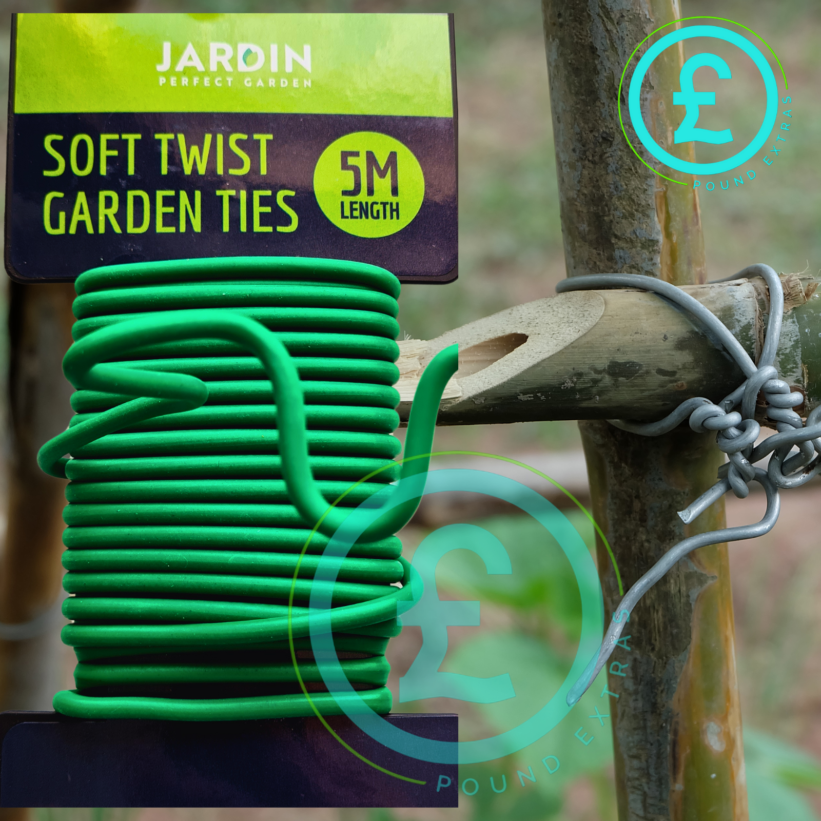 Garden Twist Ties 5M Soft Plant Tie Strong Wire Flexible Support Green Garden0
