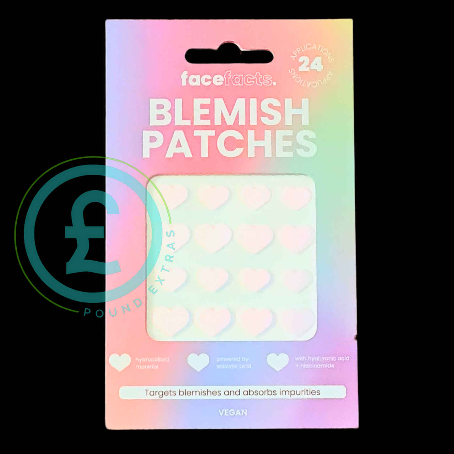 Face Facts Blemish Patches With Salicylic Acid Cute Heart Shapes 2 Tone Vegan 242