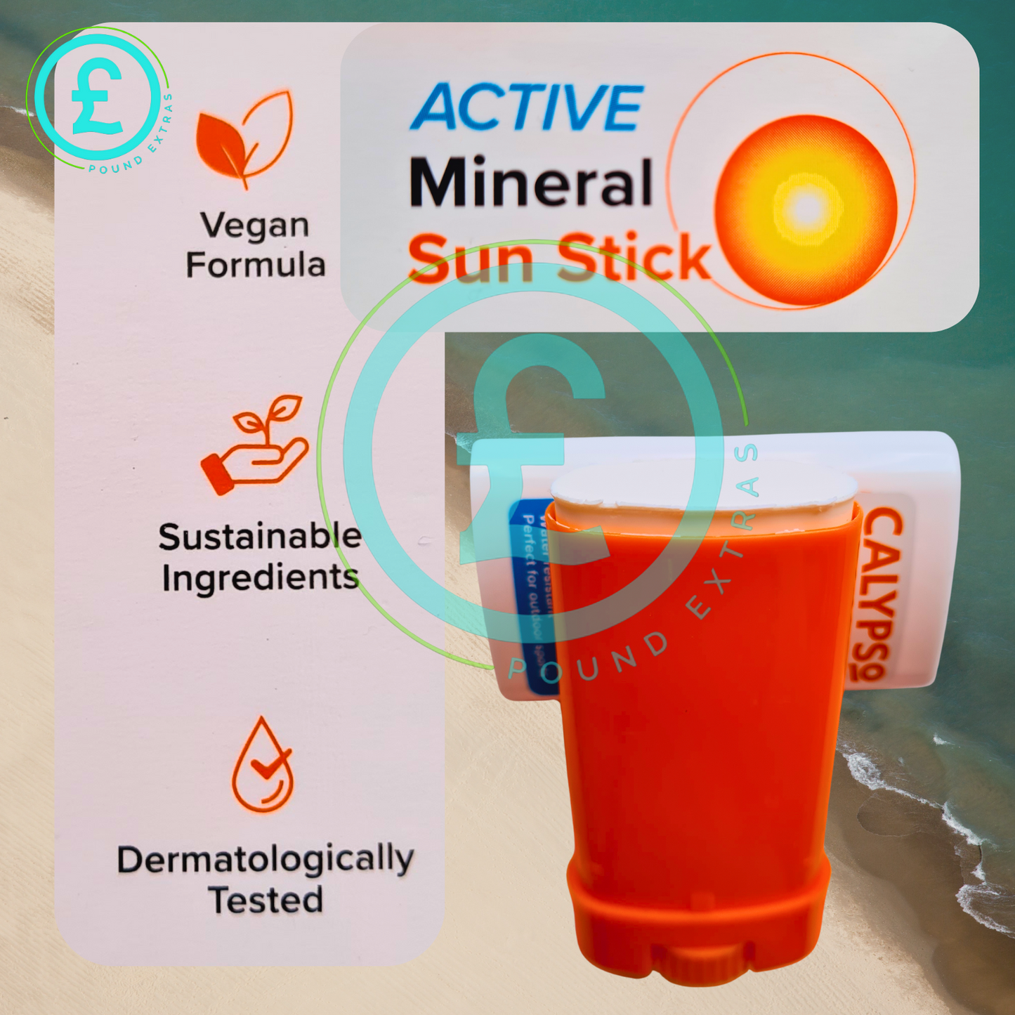 Calypso Mineral Sun Stick, SPF50 Sun Protection with Sheer Zinc Water Resistant3
