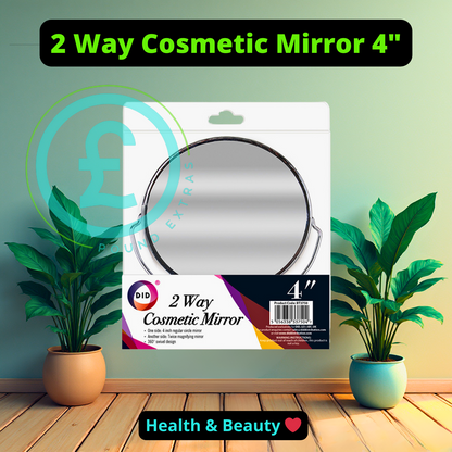 2 Way Cosmetic Mirror 4 Inch Double Sided 360° Swivel Makeup Magnifying DID ❤0