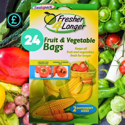 Sealapack Fruit & Vegetable Storage Bags 12 Pack Fresher 4 Longer Reusable  18