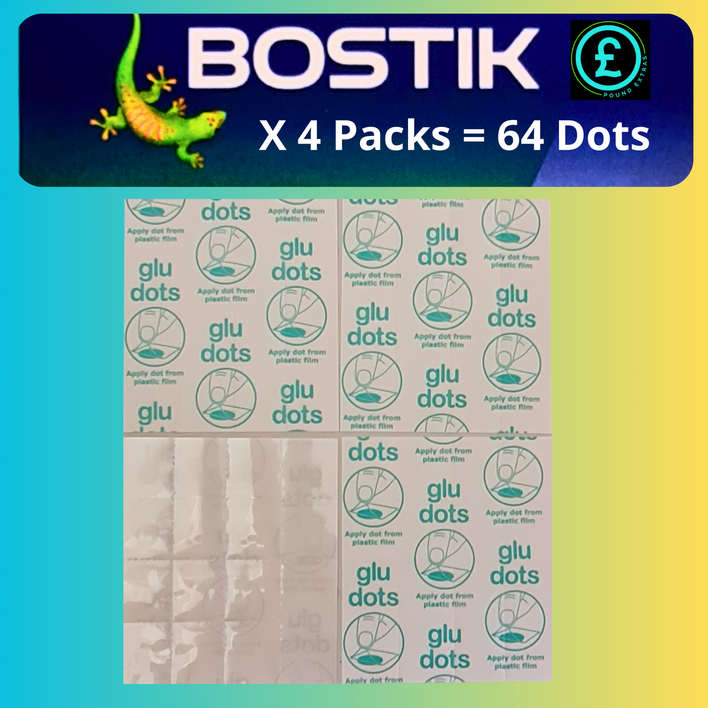 Bostik Blu Tack Sticky Glue Dots Invisible Fix   Removable glue dot 10mm No Mess0