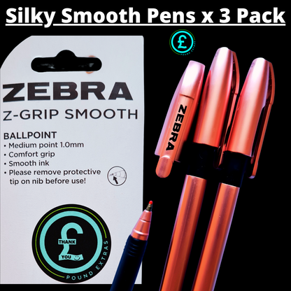 45987267❤️ POUND EXTRAS 😊 Zebra Ballpoint Pens 💚 smooth black ink 1mm nib – perfect for school, home & office. Reliable everyday writing set & great gift idea!