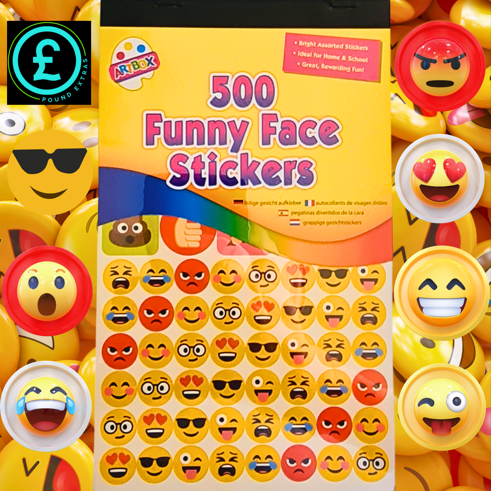Funny Face Emoji Stickers Arts & Crafts Scrap-booking 500 Mixed Fun Stickers LoL1