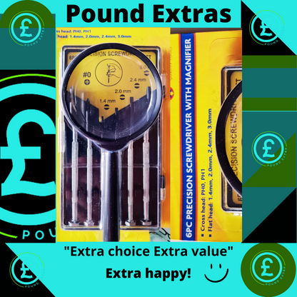 Precision screwdriver with magnifier in Pound Extras packaging