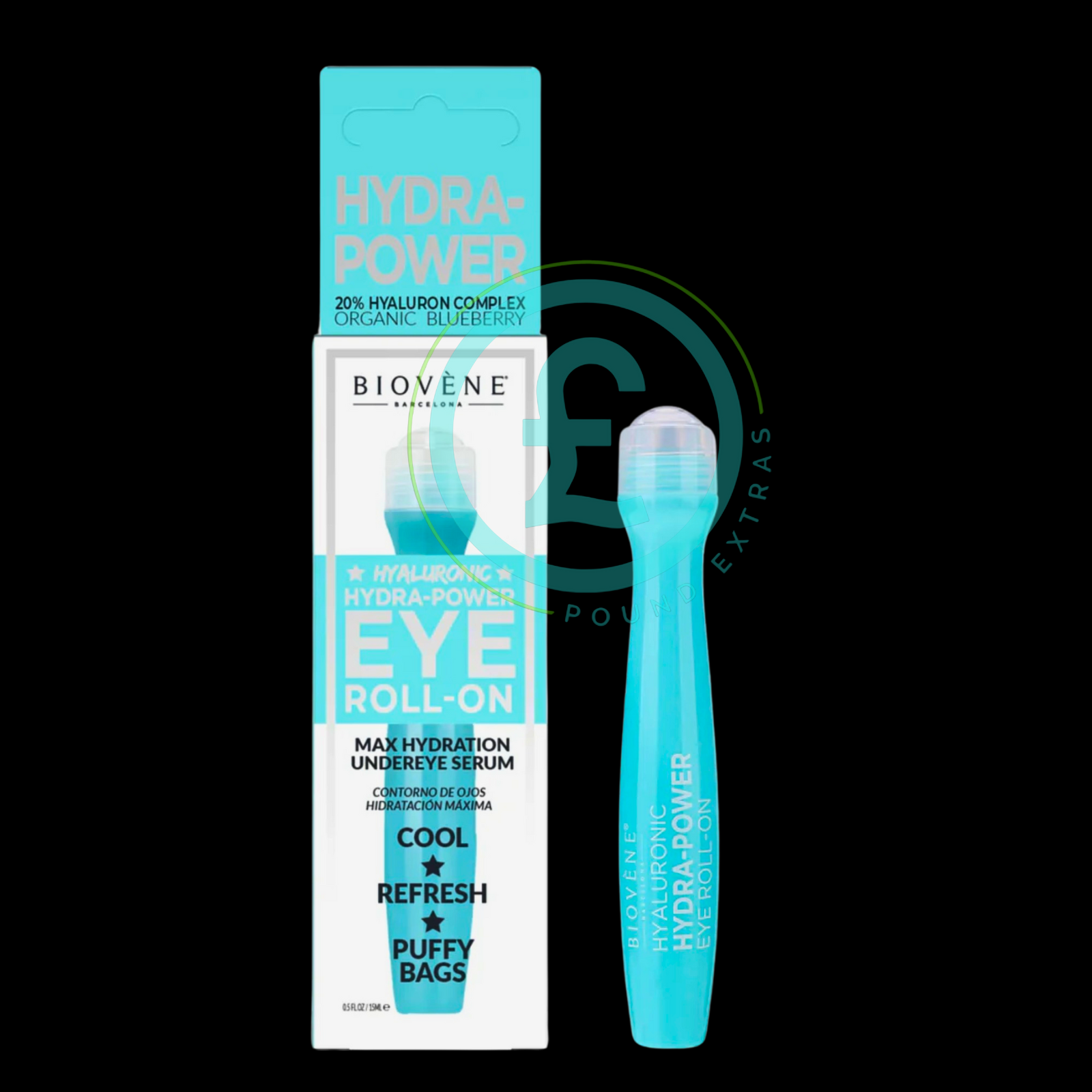 Biovène Eye Roll-On Hyaluronic Serum 15ml Anti Puffiness & Max Hydration Powwer3