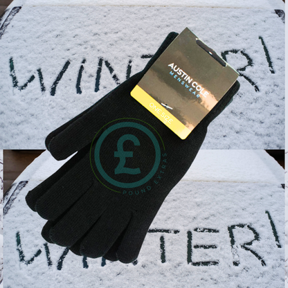 ❤️ POUND EXTRAS 😊 Men’s black thermal gloves ❄️ soft knit, warm, stretchy & one size fits most. Austin Cole quality for cold-weather comfort & everyday winter wear.