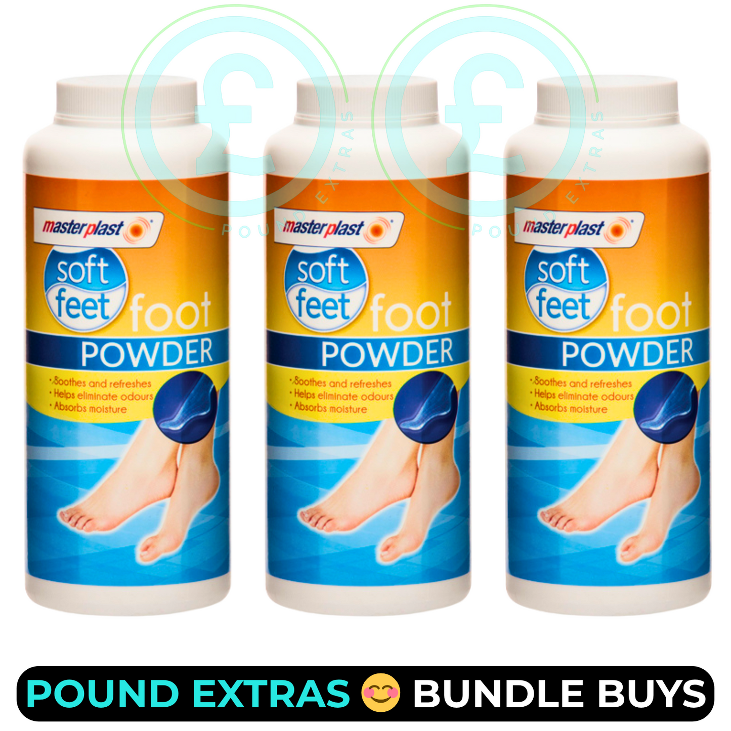 Foot Powder 3 Pack Odour Control Soft Dry Fresh Foot Care Bundle Soothes & Fresh2