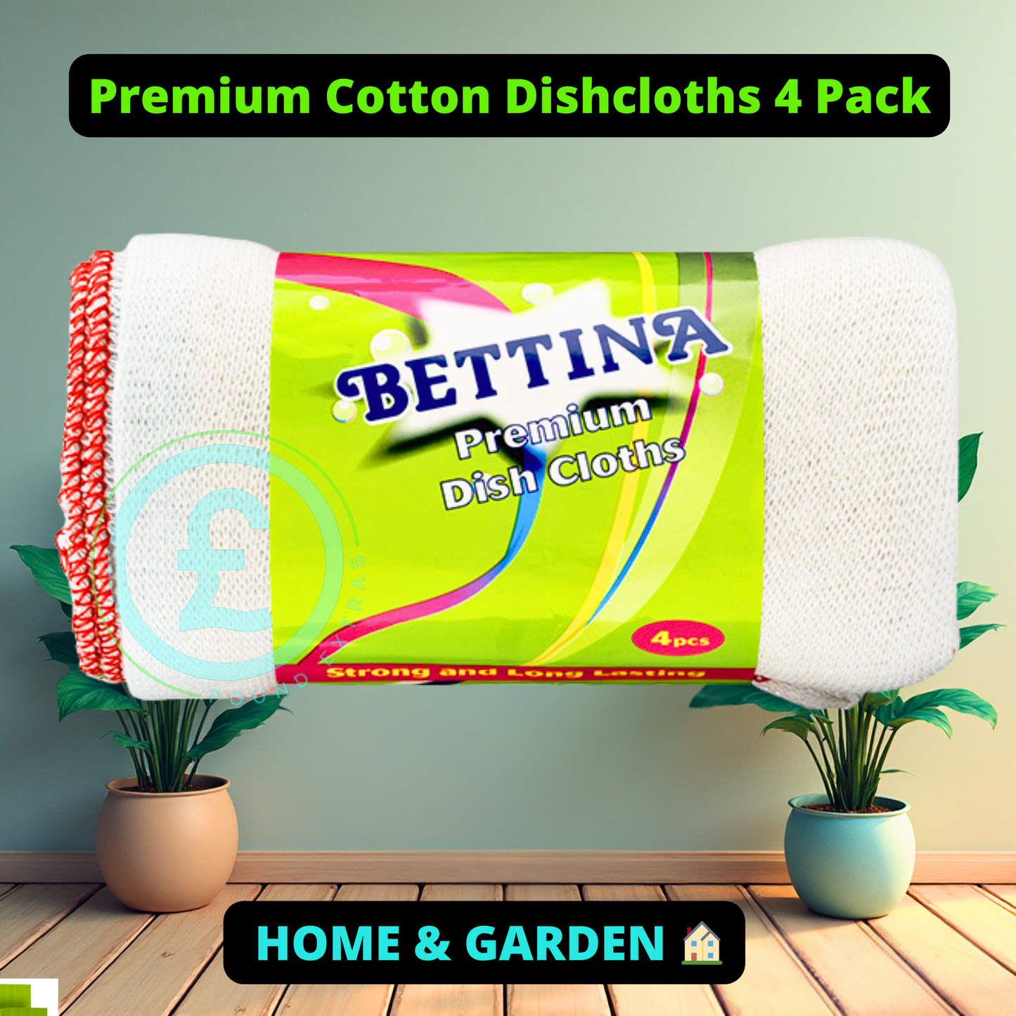 Dishcloths Premium Cotton 4 Pack Bettina – Strong & Absorbent Washing Up Clothes2