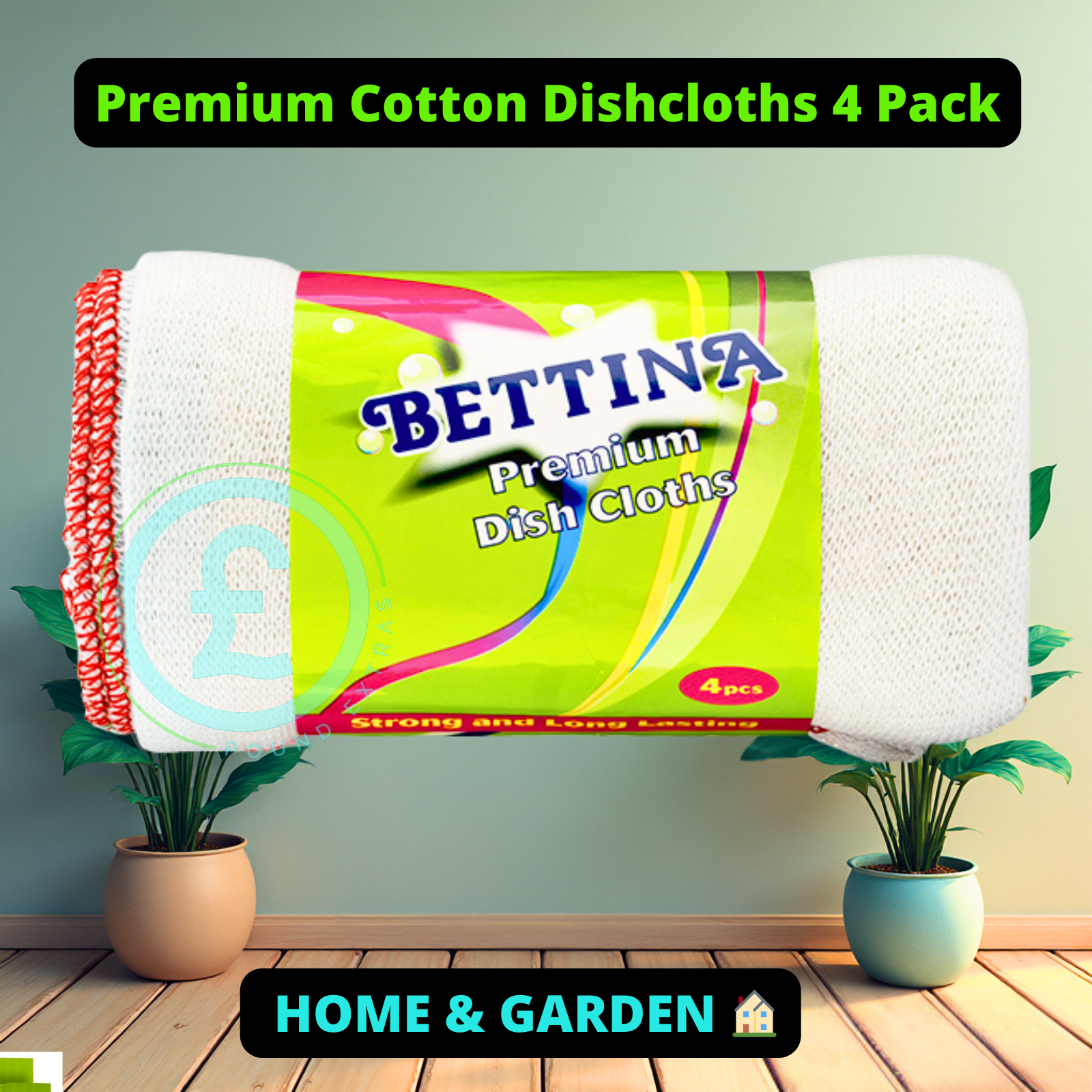 Dishcloths Premium Cotton 4 Pack Bettina – Strong & Absorbent Washing Up Clothes2