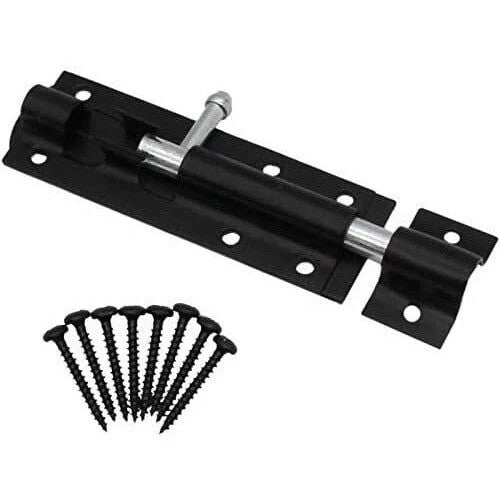❤️ POUND EXTRAS 😊 6" Black Tower Bolt 💚 strong steel door latch for gates, sheds & doors – durable, weatherproof & easy to install with screws!