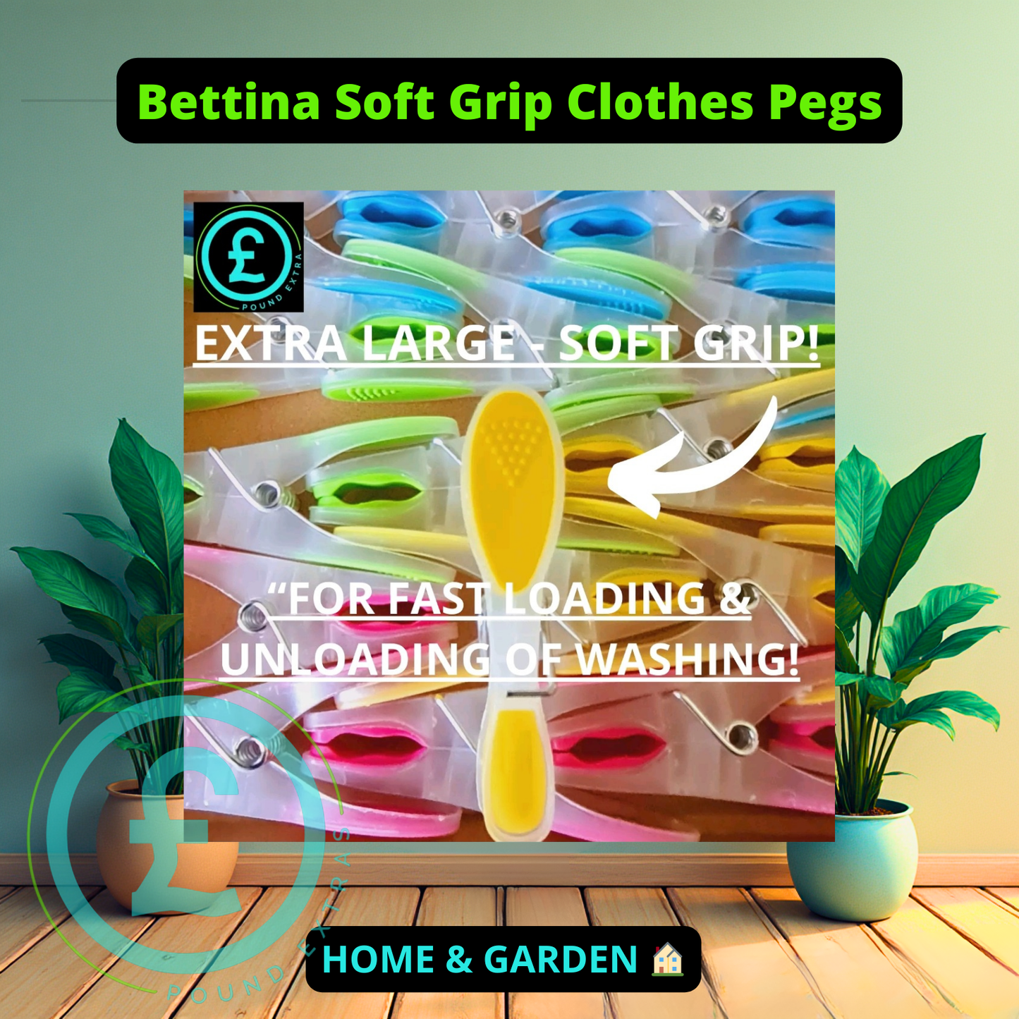 ❤️ POUND EXTRAS 😊 Bettina soft grip clothes pegs 🏠 20 pack gentle on fabrics with strong spring tension. Ideal for indoor & outdoor laundry use.