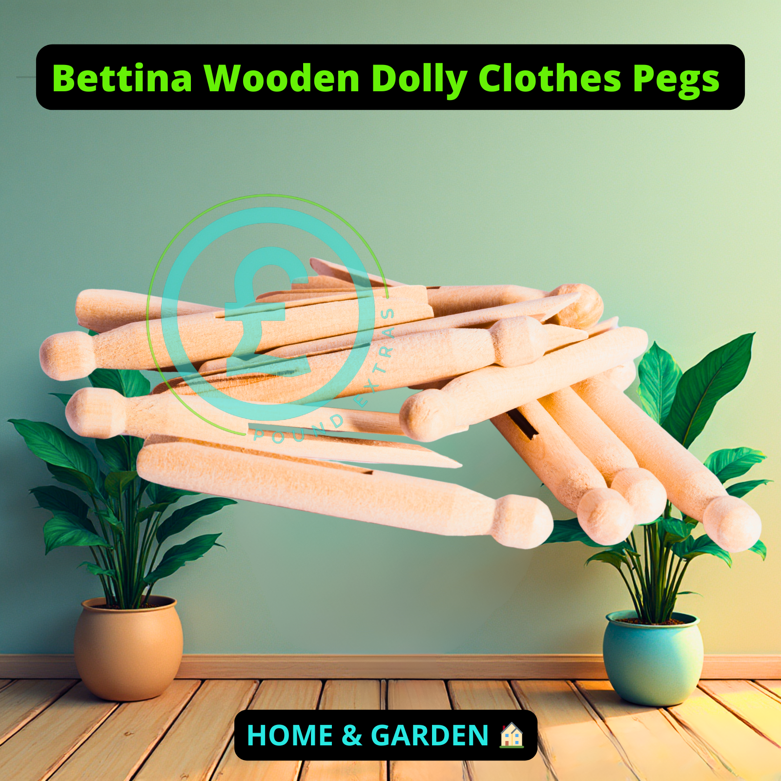 ❤️ POUND EXTRAS 😊 Bettina wooden dolly pegs 🏠 10 pack classic eco-friendly pegs. Strong, reusable & ideal for indoor or outdoor laundry lines.