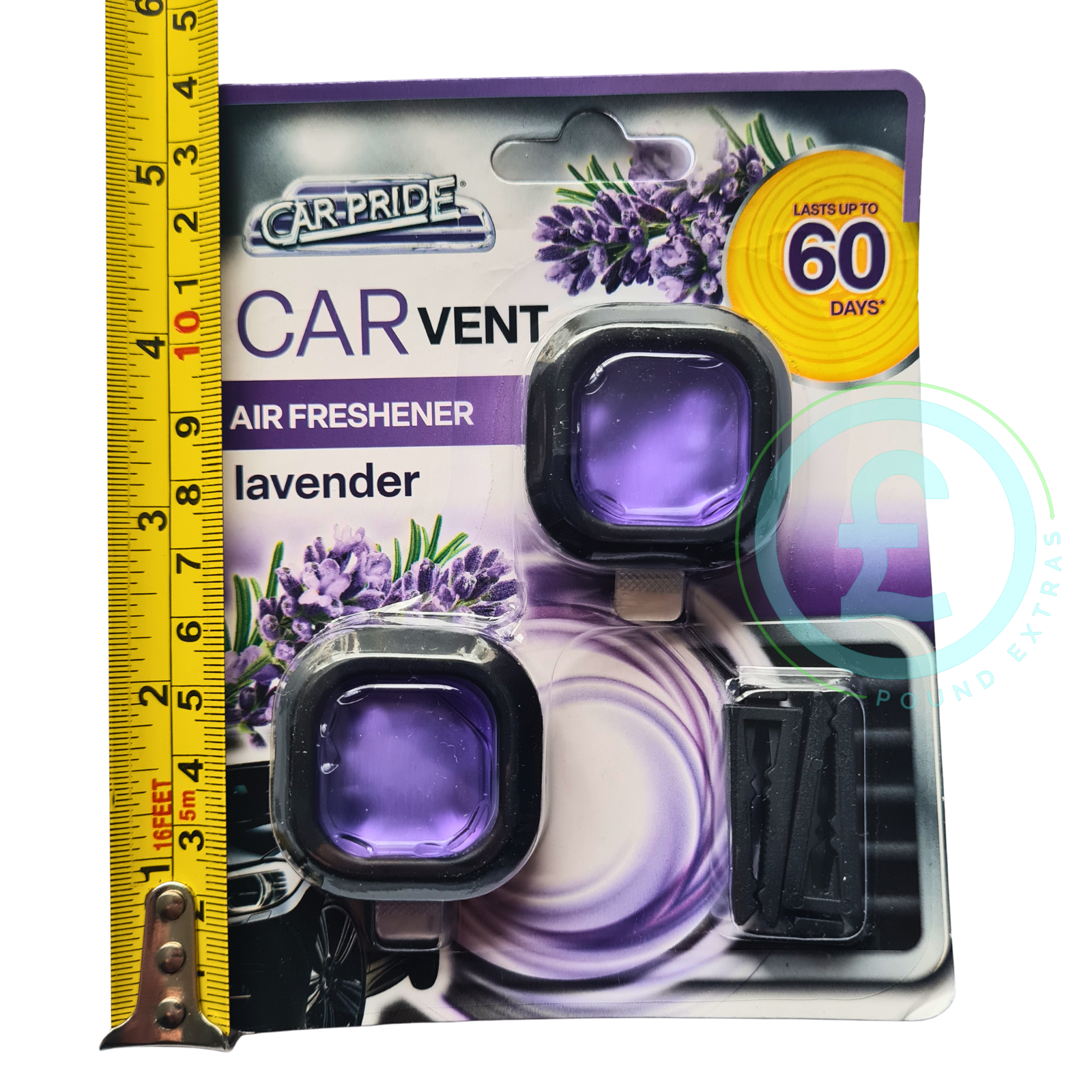 Car Pride lavender car vent air freshener twin pack product packaging