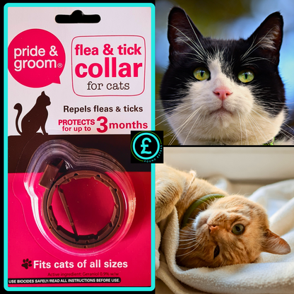 ❤️ POUND EXTRAS 😊 Cat Flea Collar 💚 protects against fleas & ticks up to 3 months – adjustable fit, gentle, effective & safe for cats of all sizes!