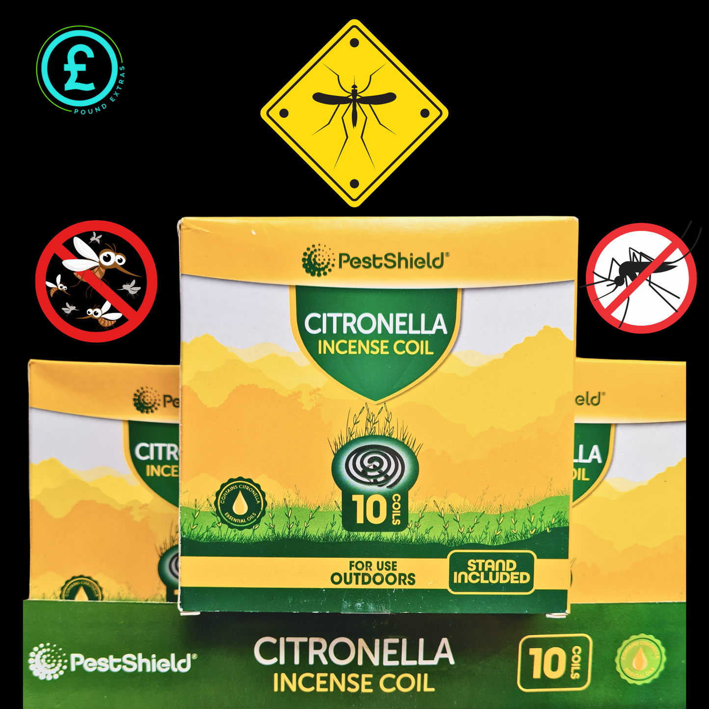 ❤️POUND EXTRAS 😊 Citronella Incense Coils 💚 10 pack with metal stand – repel insects, perfect for BBQs, camping, gardens & outdoor relaxation!