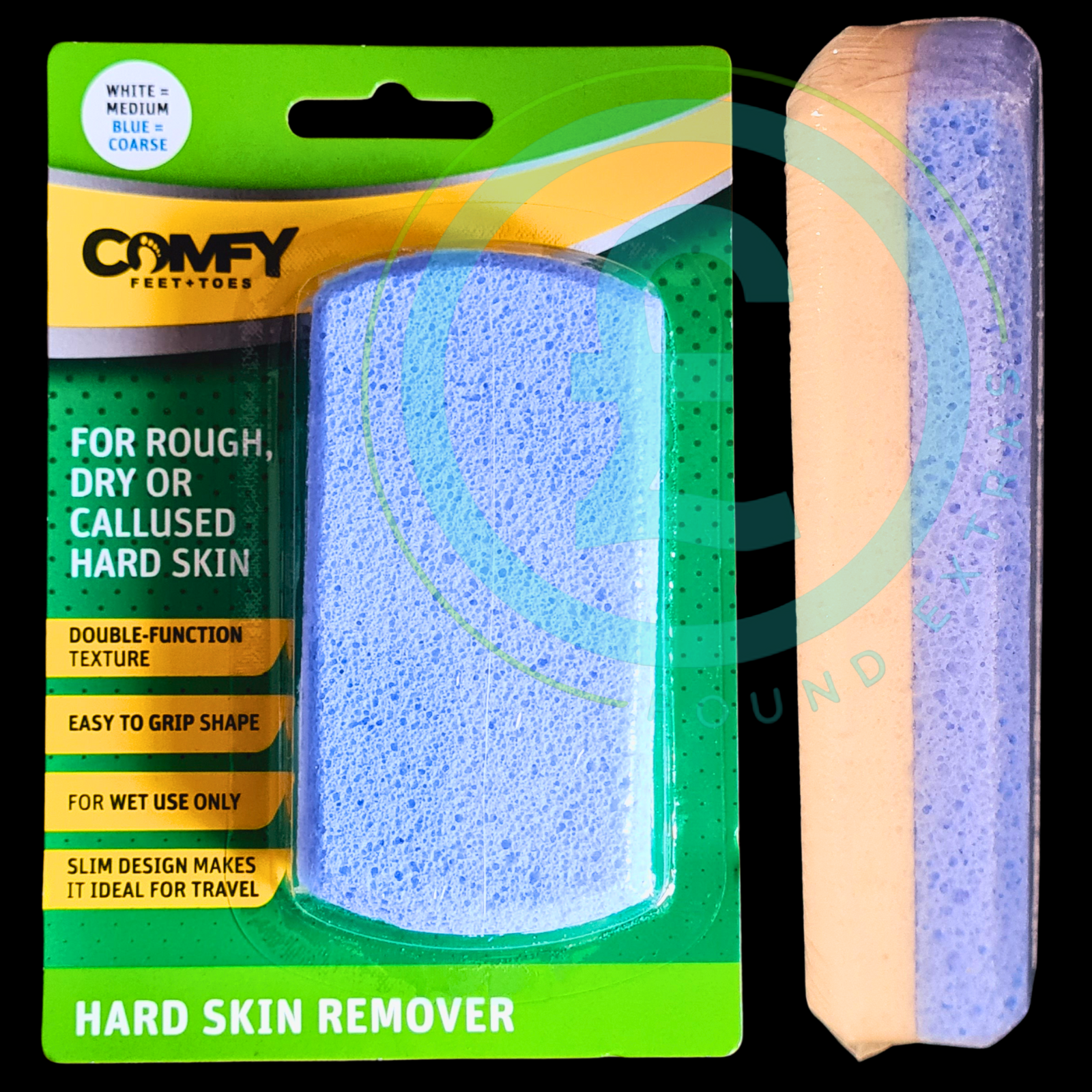 ❤️ POUND EXTRAS 😊 Foot Pumice Stone 💚 removes hard skin & calluses – smooth, soft feet in minutes! Ideal for pedicure, bath & self-care routines.