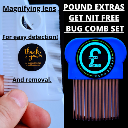 ❤️ POUND EXTRAS 😊 Lice Comb Set 💚 removes lice & eggs gently with fine-tooth metal combs – safe, reusable & effective nit removal for kids & adults.