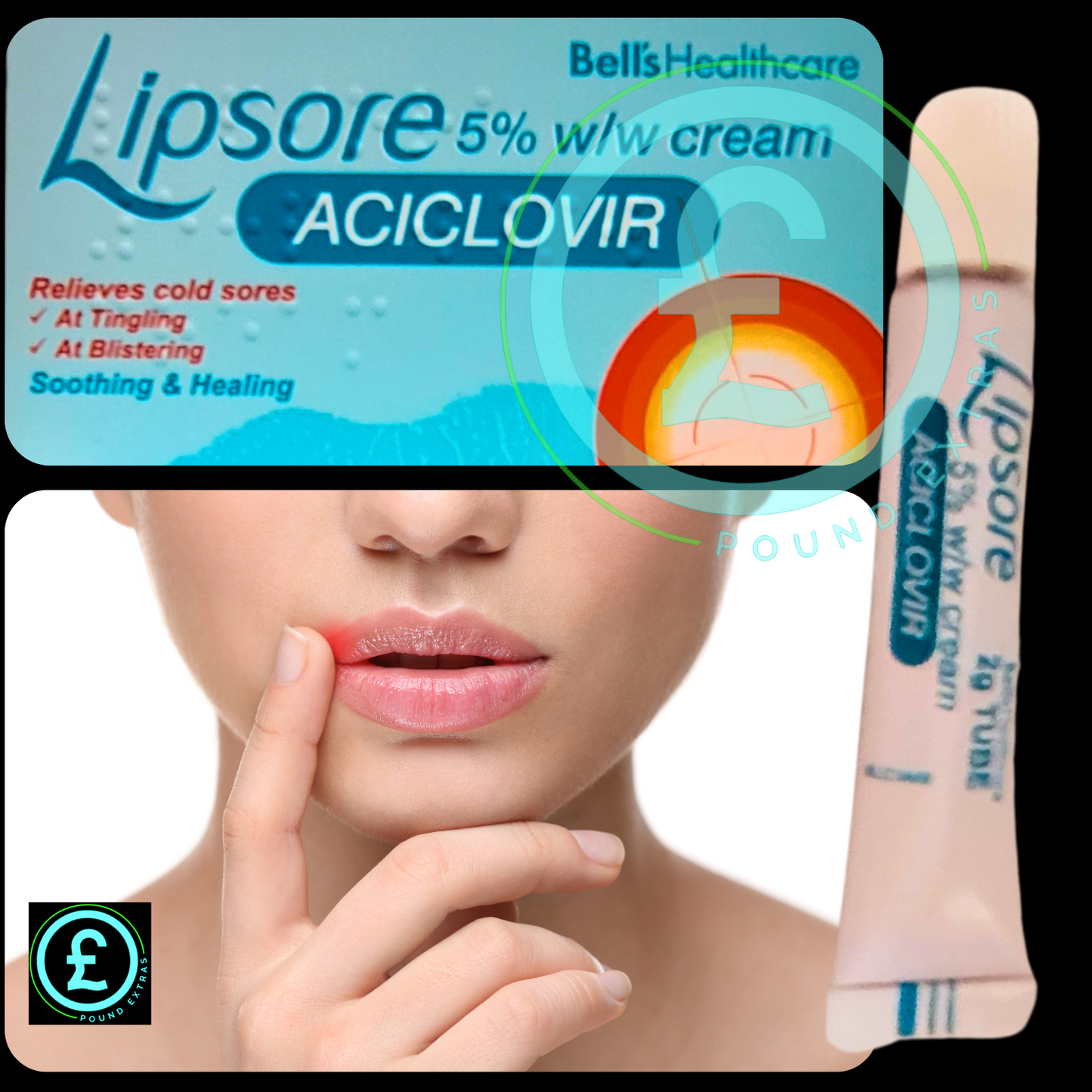 ❤️ POUND EXTRAS 😊 Lip Treatment Cream 💚 soothing 5% w/w formula helps heal cracked lips & cold sores fast — pocket size for daily lip care & relief!