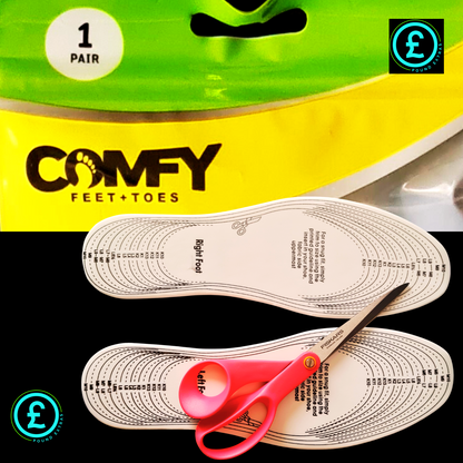 ❤️ POUND EXTRAS 😊 Memory Foam Insoles 💚 odour-control comfort for men & women – trim to fit any shoe, soft cushioning keeps feet fresh all day!