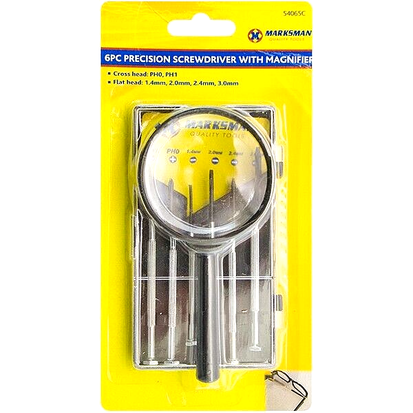 ❤️ POUND EXTRAS 😊 6pc precision screwdriver set 💚 includes magnifier — ideal for toys, models, glasses, electronics & repairs. Handy, compact & durable!