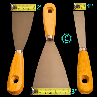 ❤️ POUND EXTRAS 😊 Scraper Set 💚 ideal for decorating, filling holes, wallpaper & paint removal — durable DIY tools for smooth walls & perfect finishes!