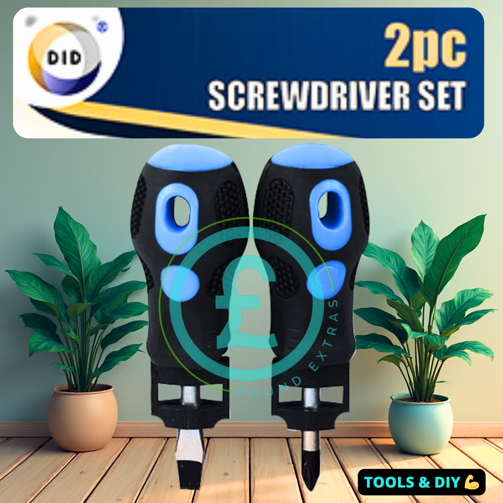 StubbyScrewdriverSet2pcPhillips_Slotted_Tools_DIY_PoundExtras